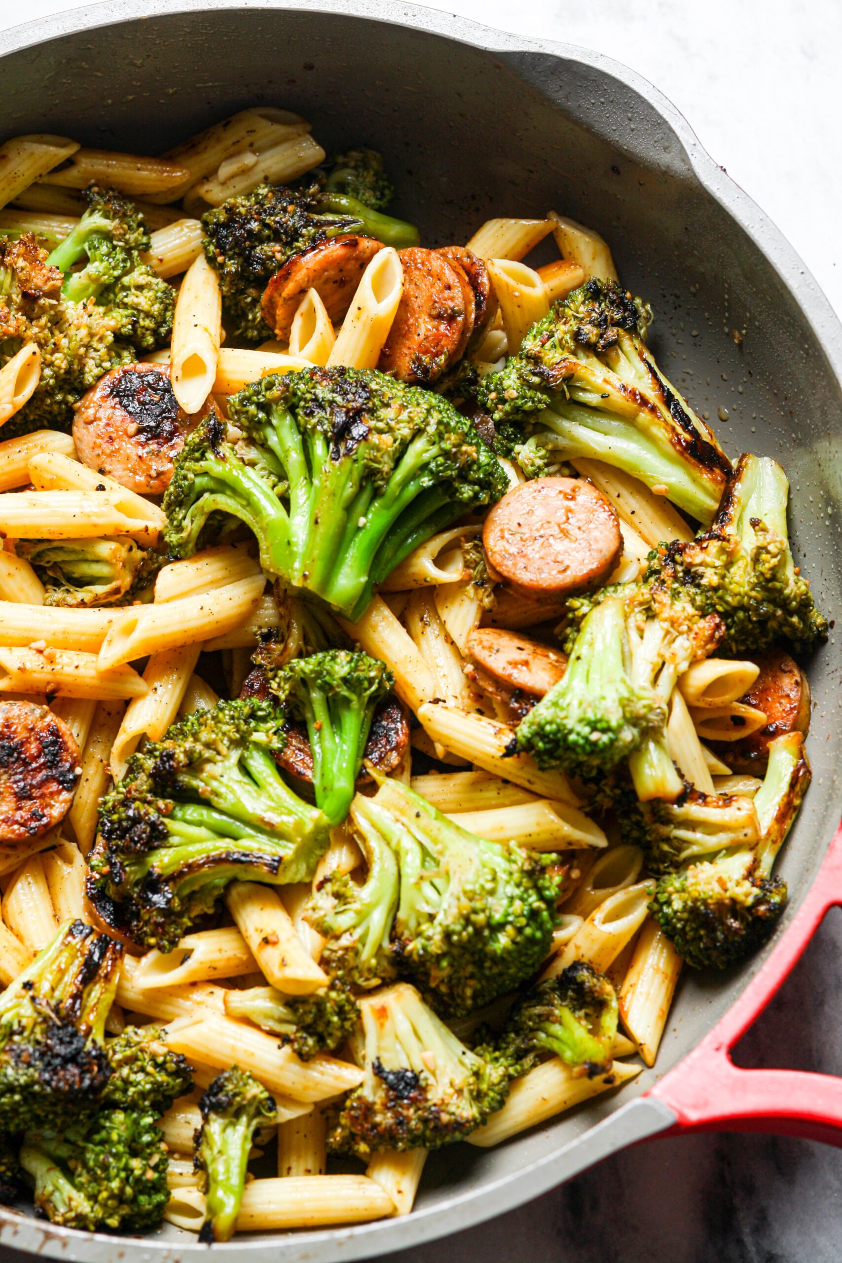 Broccoli with pasta skillet.