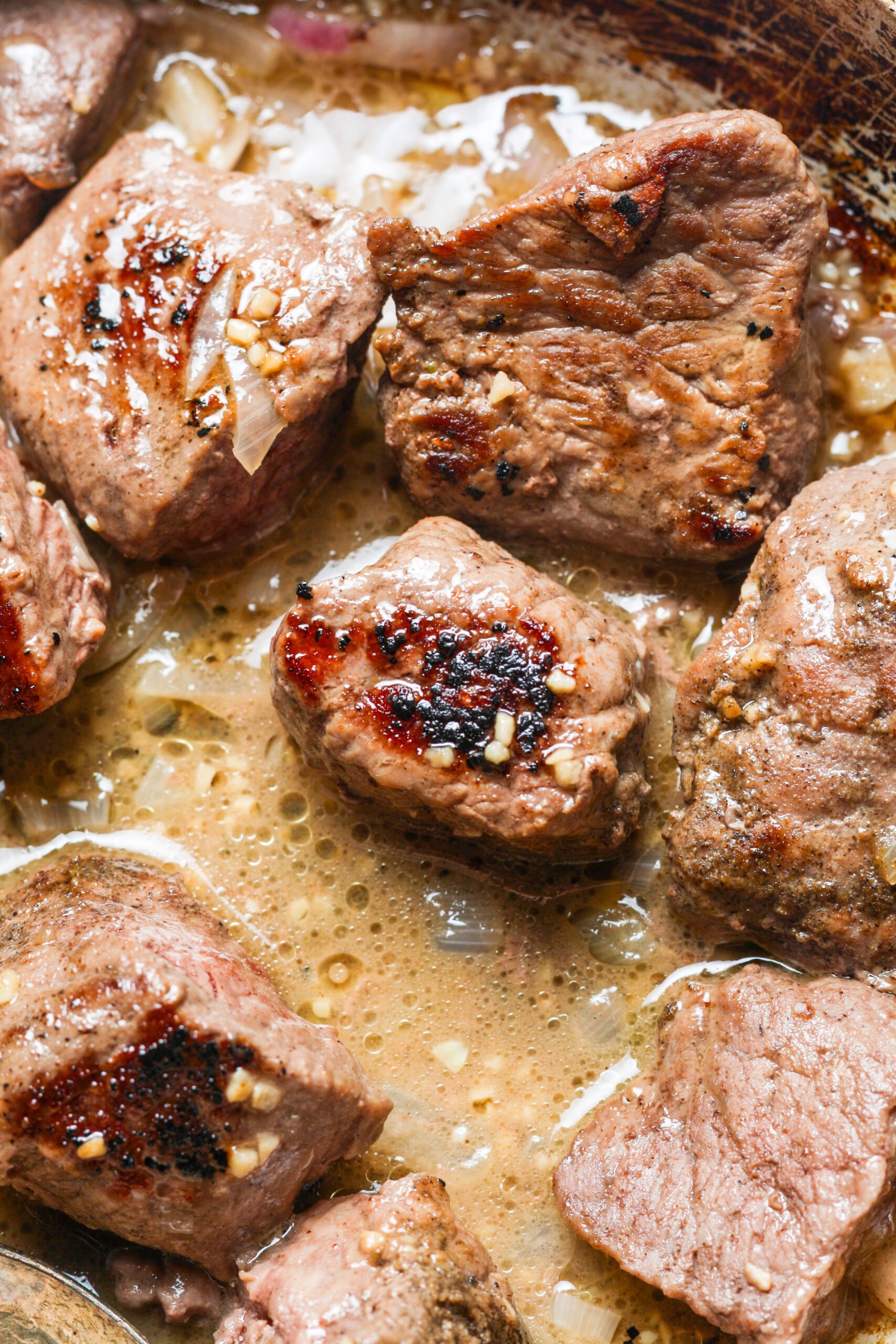 Seared buttery meat.